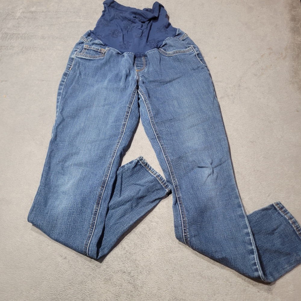 Jessica Simpson Maternity Jeans Womens Medium Blue Straight Leg Full Belly Panel